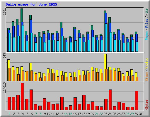 Daily usage for June 2025
