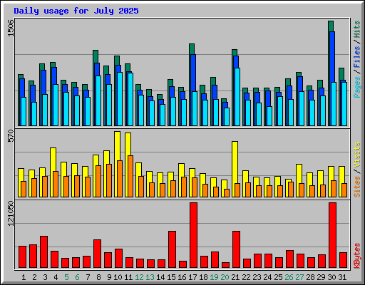 Daily usage for July 2025