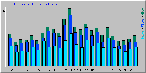 Hourly usage for April 2025